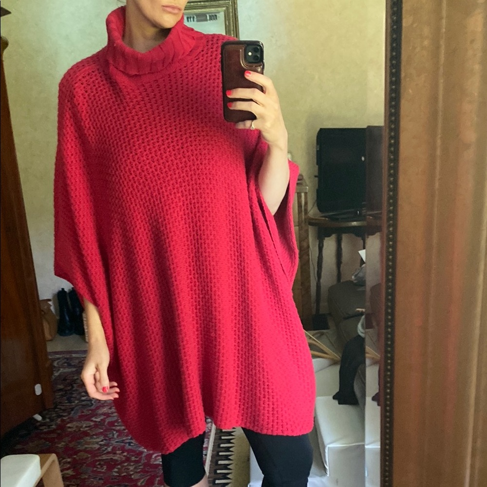Women's Red Turtleneck Sweater